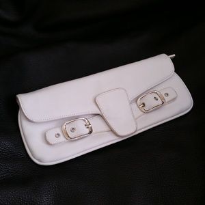 Chinese Laundry White Leather Clutch Purse